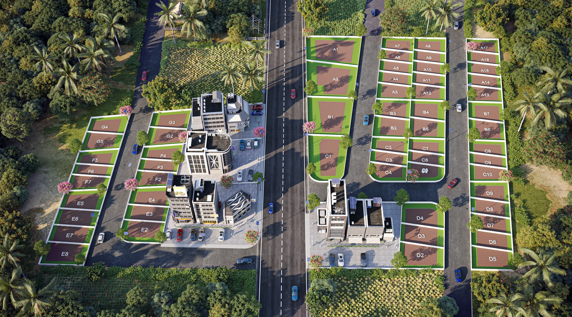 Aerial layout view of Bondrenagar