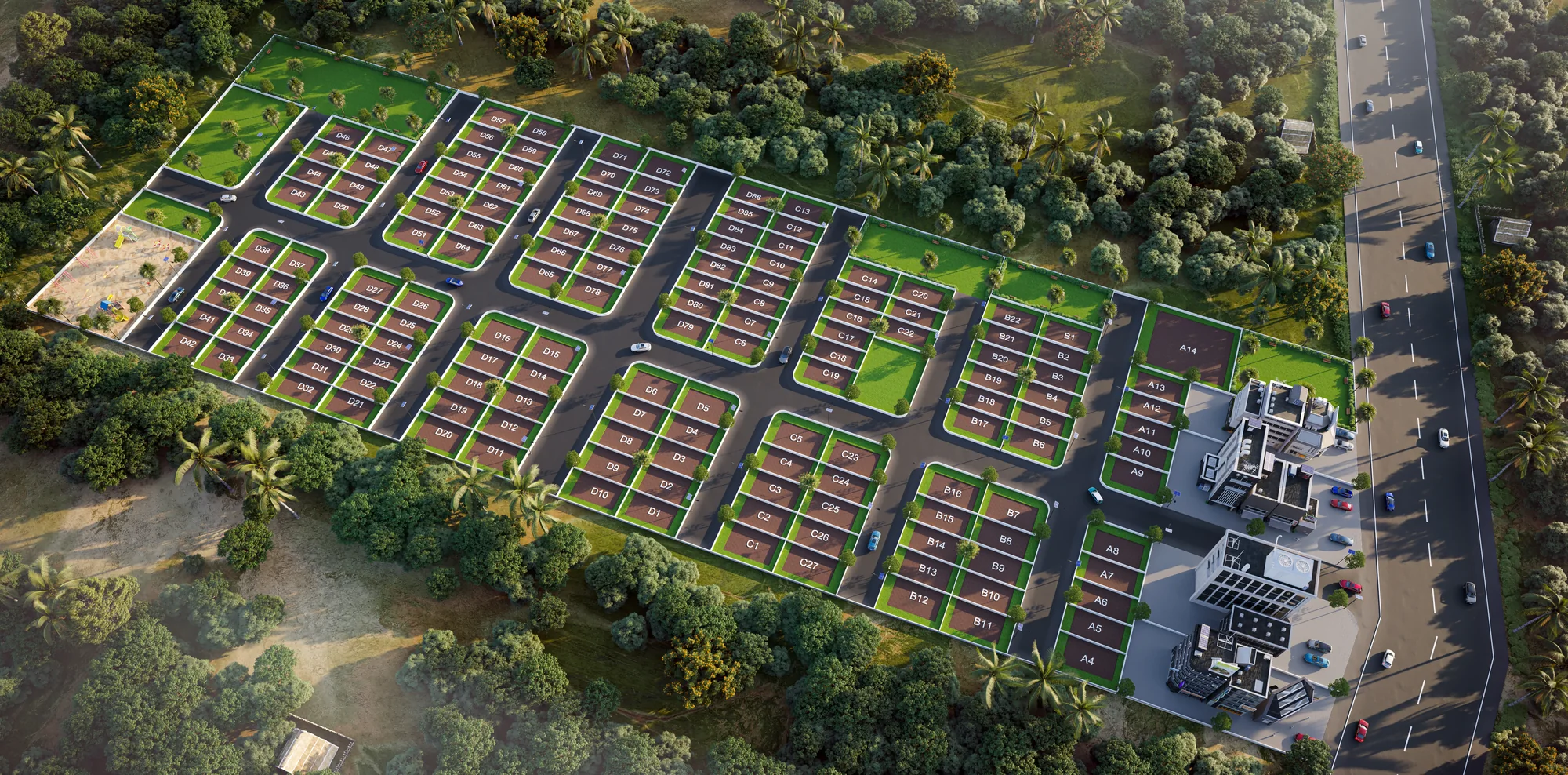 Aerial layout view of the Pandharpur project